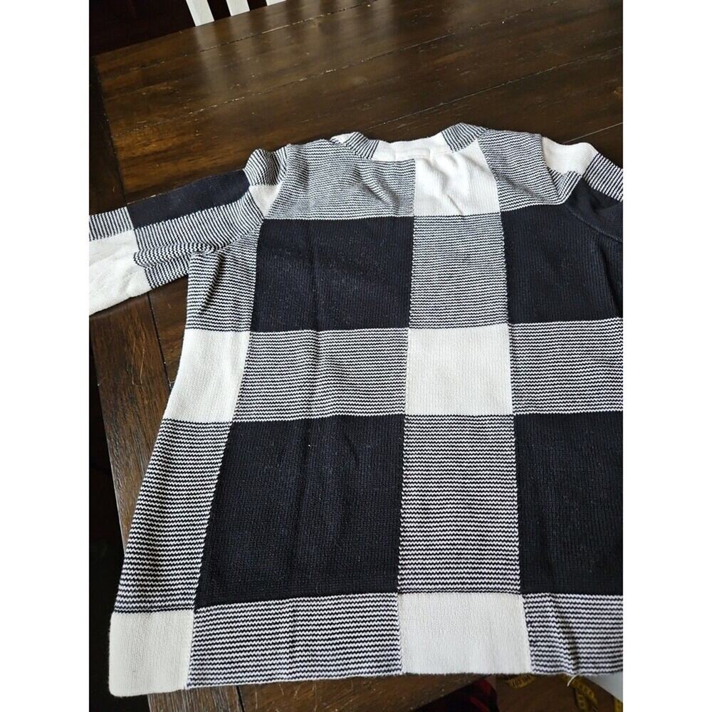Liz Claiborne Lizwear Women's Size XL Black/ White Patchwork Sweater Heavyweight - Picture 8 of 10